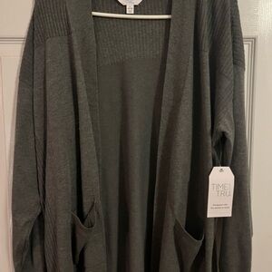 Time and Tru Women's set of Cardigans- one gray and one army green